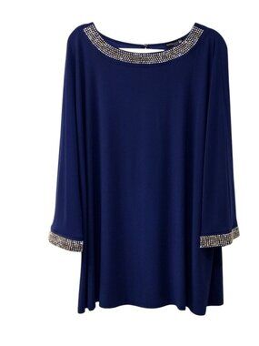 Antthony Women's Pullover Poncho Top, Size 2X, Cobalt Blue